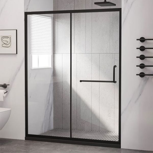 Single Sliding Framed 74.8" H Shower Bath Door Modern Tempered Shower Door