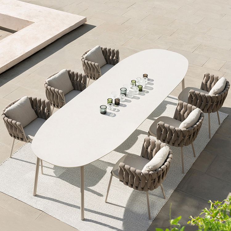 Contemporary Aluminum Coffee Table Metal Frame  Outdoor Dining Table