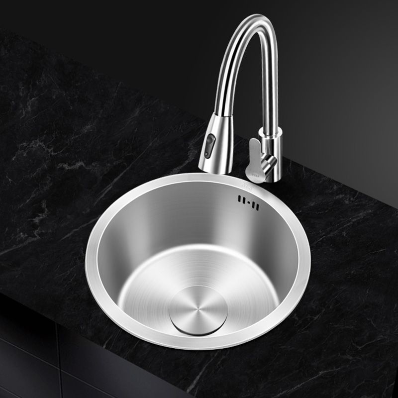 Contemporary Style Kitchen Sink Stainless Steel Round Kitchen Sink