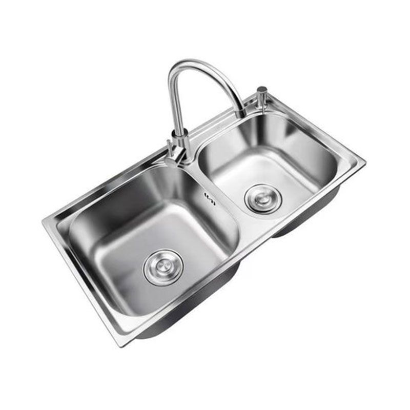 Classic Style Kitchen Sink Stainless Steel Kitchen Sink with Drain Strainer Kit