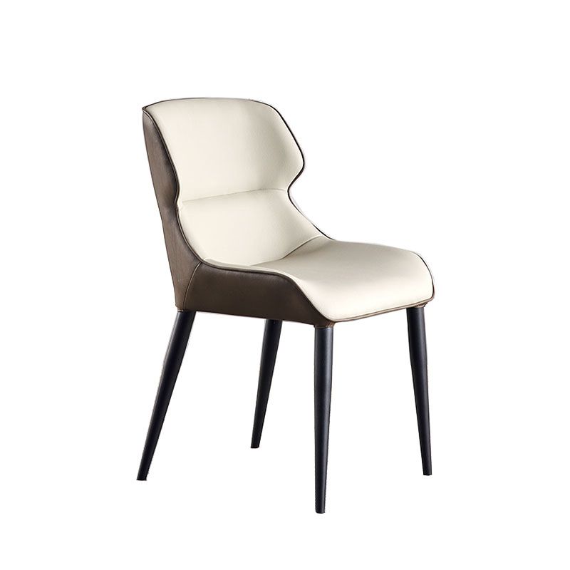 Contemporary Metal Armless Dining Chairs Wingback Side Chair for Home Use