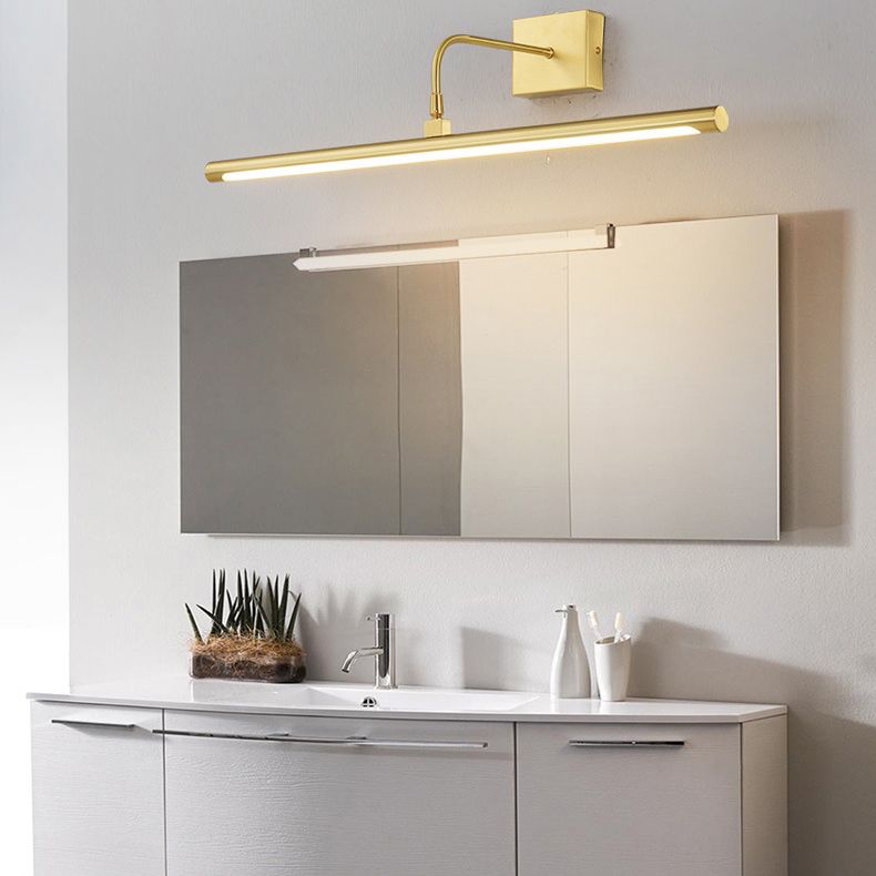 Modern Luxury Style Linear Wall Mounted Vanity Lights Copper Wall Lighting Ideas for Bathroom