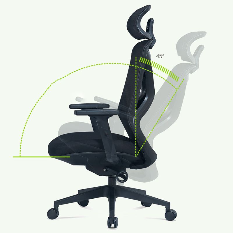 Modern Adjustable Arms Computer Chair with Wheels Nylon Desk Chair