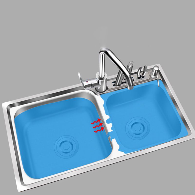 Modern Style Kitchen Sink Stainless Steel Corrosion Resistant Drop-In Kitchen Sink