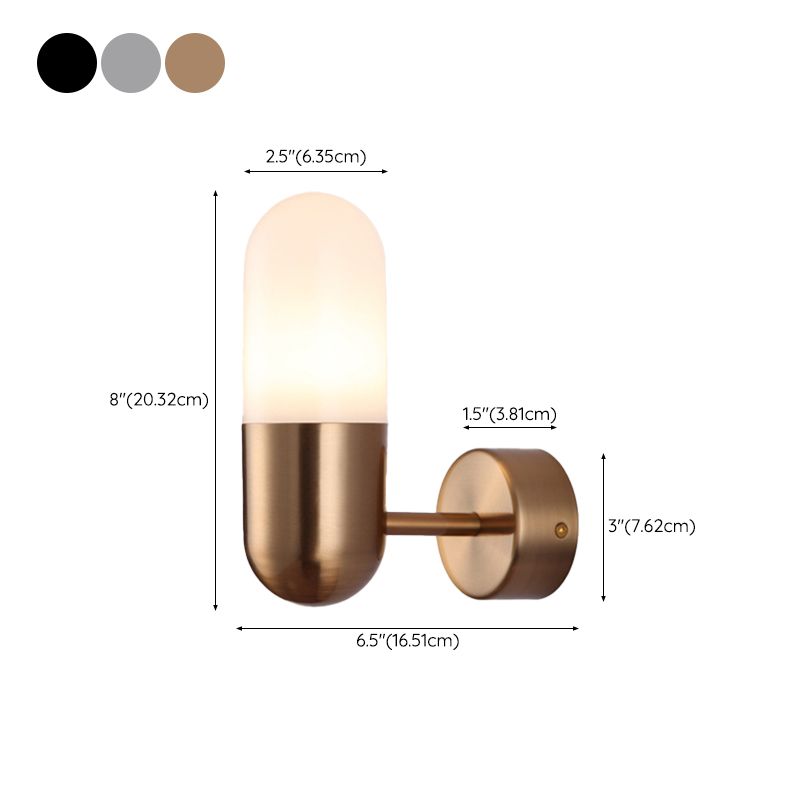 Modern Simple Aluminum Vanity Light Capsule Shape Vanity Lamp for Shower Room