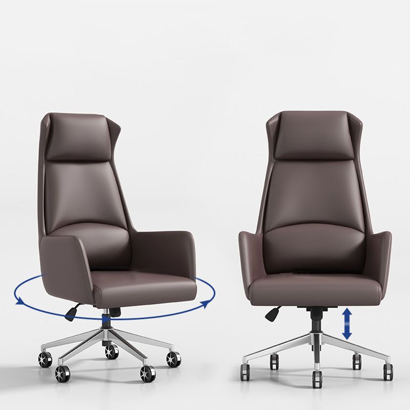 Modern Armless Managers Chair Height-adjustable Office Chair with Wheels