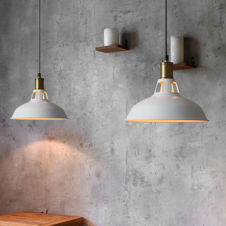 1-Light Metal Truncated Barn Shade Hanging Lamp Vintage Industrial Commercial Pendant Lighting