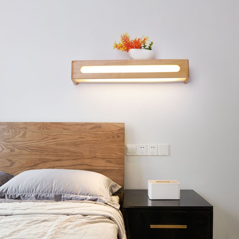 Simplicidad rectangle tocador de tocador luces de luz de madera lámparas de pared para baño