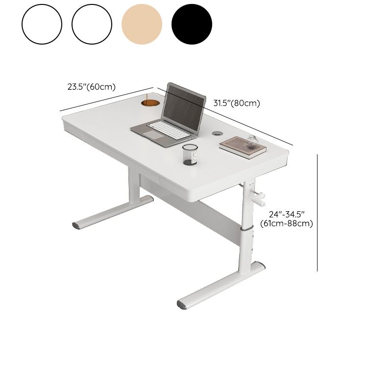 Rectangular Shaped Office Writing Desk Grass with 0/1 Drawer