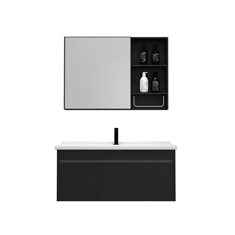 Contemporary Black Bath Vanity Metal Open Console with Sink Set