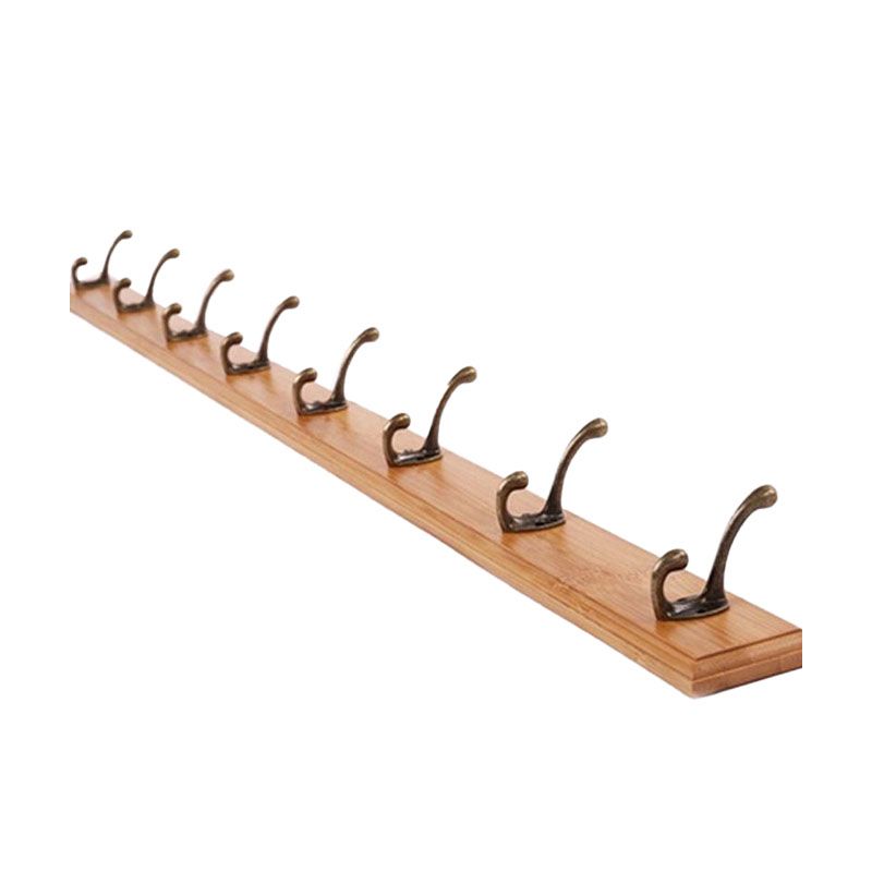 Modern Wooden Entryway Coat Rack Wall-Mounted Coat Hanger with Hooks