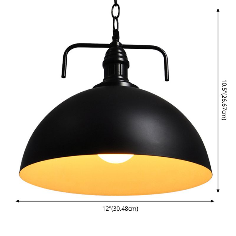 Dome Restaurant Drop Candant Industrial Retro Style Metal 1 Luce a sospensione Luce del soffitto