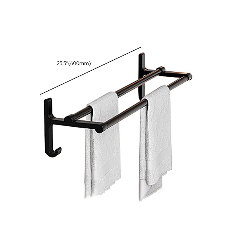 Chrome/Black Classic Bathroom Accessory Set Modern Bath Shelf/ Towel Bar & Paper Holder