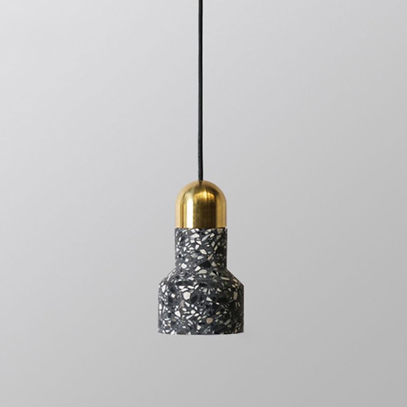 Terrazzo Small Pendant Lamp Nordic Style 1 Head Suspension Light for Dining Room