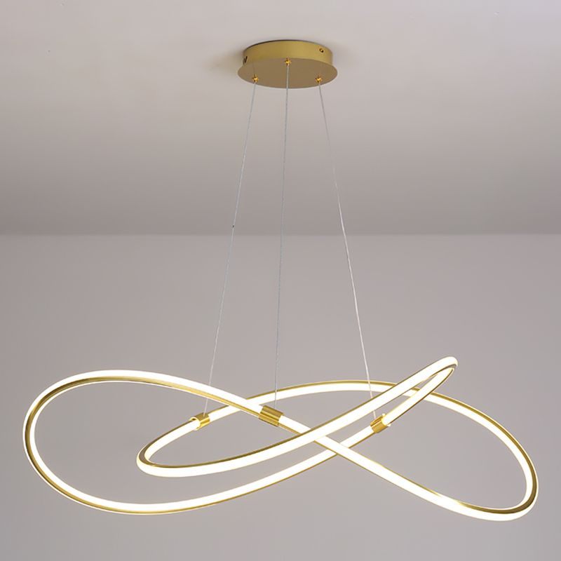 Twisted Suspended Lighting Fixture Modern Chandeliers For Dining Room Metal Chandelier