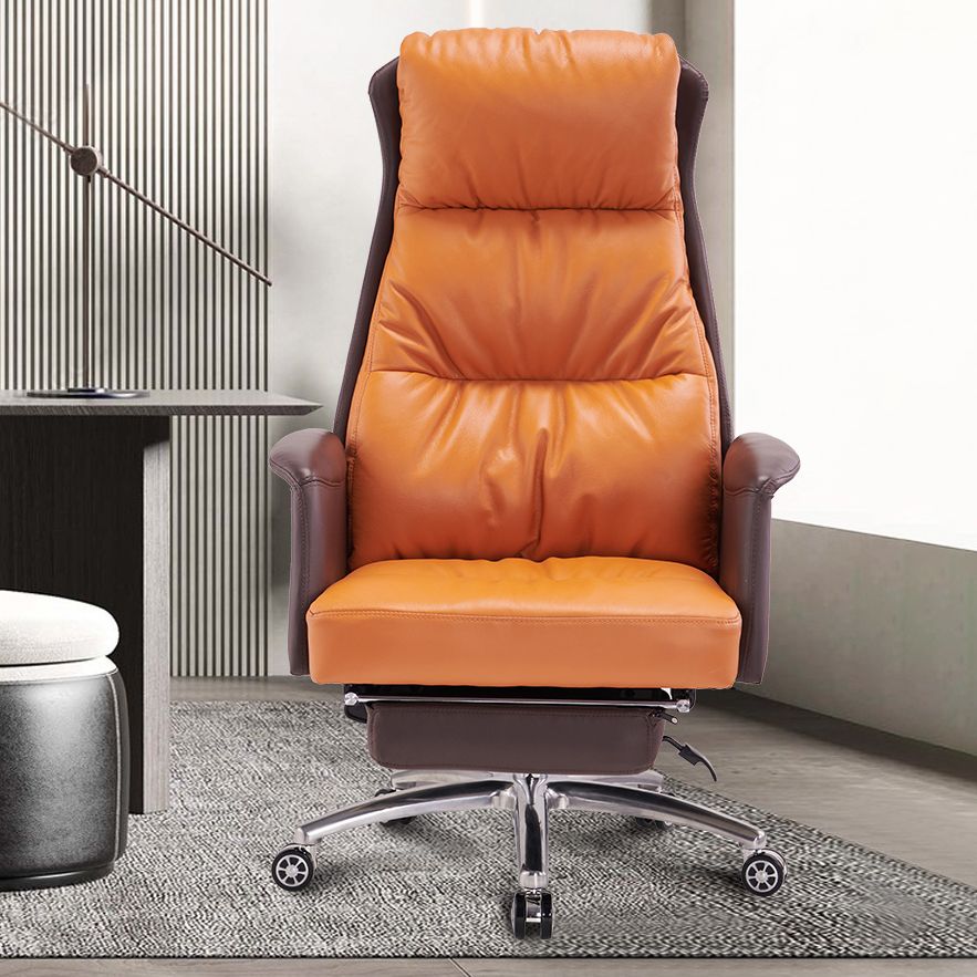 Modern Leather Executive Office Chair High Back Upholstered Desk Chair with Footrest