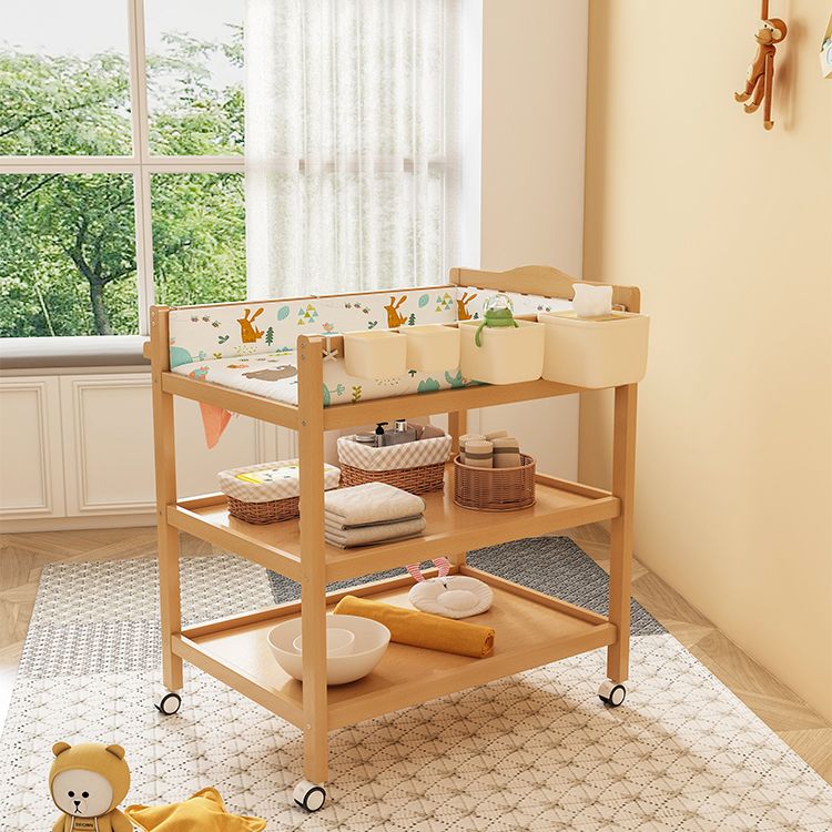 Modern Solid Wood Baby Changing Table Arch Top Changing Table