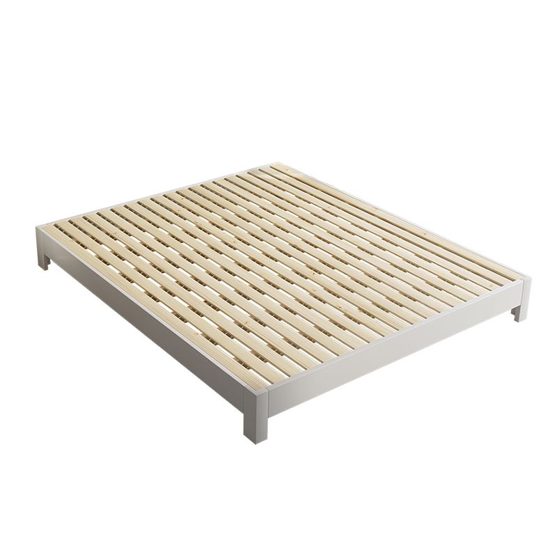 Modern White Platform Bed Solid Wood Platform Bed Frame with Headboard