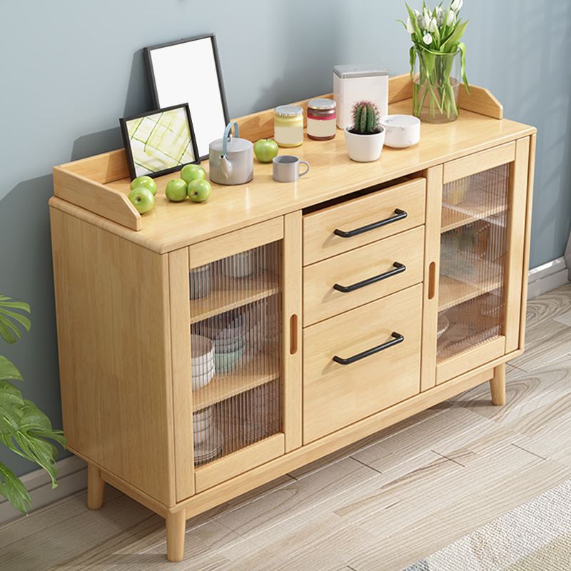 Contemporary Style Buffet Sideboard Wood Side Board with Cabinets