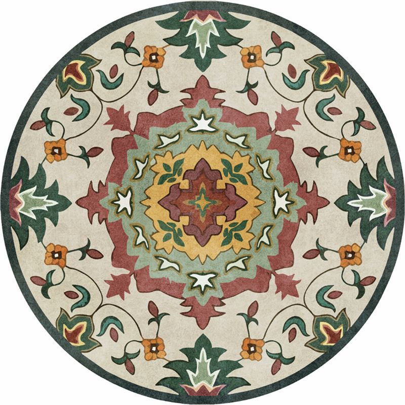 Classic Western Rug Multi-Colored Tribal Floral Print Rug Anti-Slip Backing Washable Area Carpet for Room