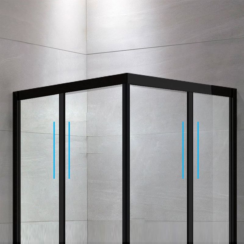 Double Sliding Shower Kit Home Corner Framed Tempered Glass Shower Kit