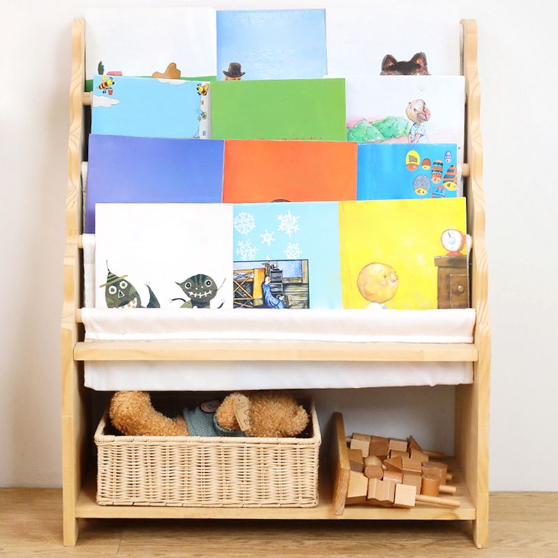 Natural Shelf Scandinavian Book Display Freestanding Pine Shelf