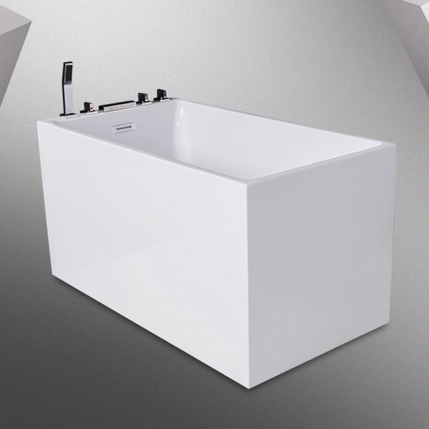 Back to Wall Bathtub Antique Finish Soaking Rectangular Modern Tub