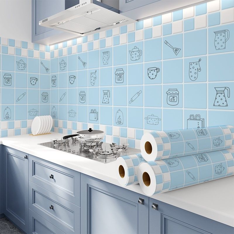 Modern Peel & Stick Mosaic Tile Plastic Grid Peel and Stick Backsplash for Kitchen