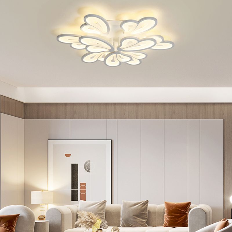 Multi Lights Ceiling Lamp LED Ceiling Mount Light with Acrylic Shade for Bedroom