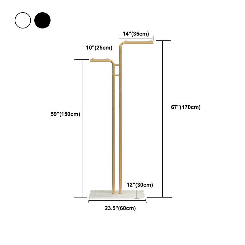 Modern Metal Hall Stand Free Standing with Hanging Rail and Hooks