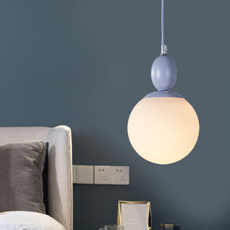 Pendulum White Glass Accogliente Pendant Lighting Post-Modern 1 Grey chiaro/Blu/Verde Apparecchiatura.