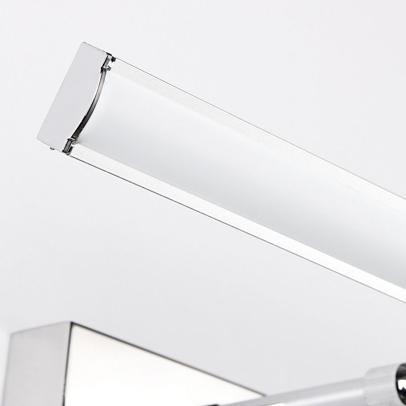 Vanité en acier simple moderne Lumière linéaire linéaire LED Vanité acrylique Lumière avec une tête de lampe pivotante pour salle de bain