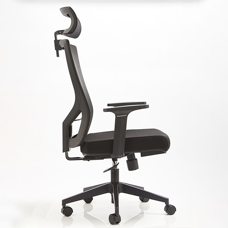 Modern Office Chair Adjustable Seat Height Fixed Arms Chair with Wheels