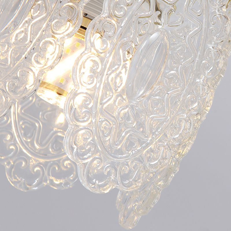 Light Luxury Style Ceiling Lamp Glass Shade Ceiling Light for Living Room