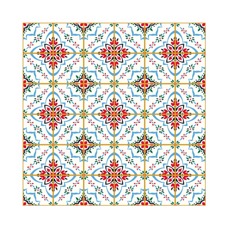 Quatrefoil Floral Print Wallpapers Bohemian Stick On Restroom Wall Covering, 3.5' x 3.5"