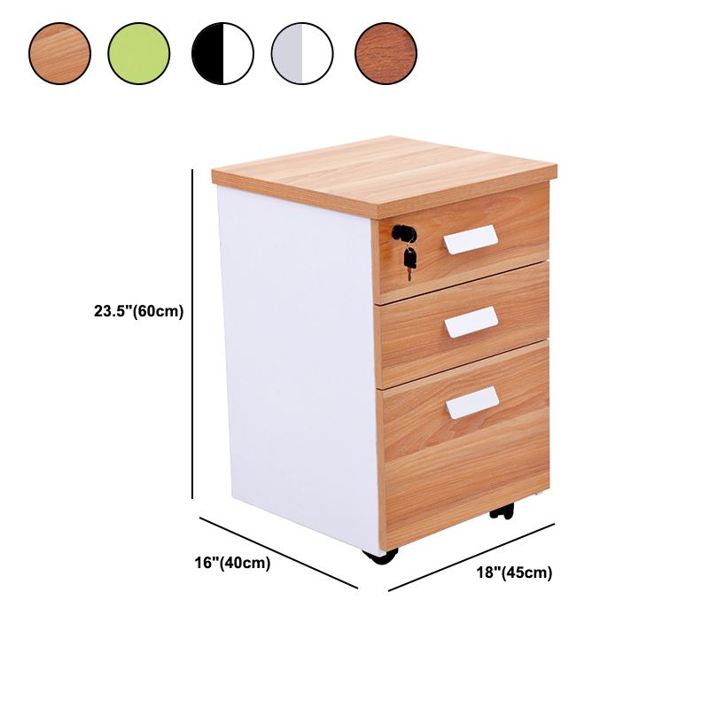 Modern Vertical Filing Cabinet Engineered Wood Filing Cabinet on Wheels