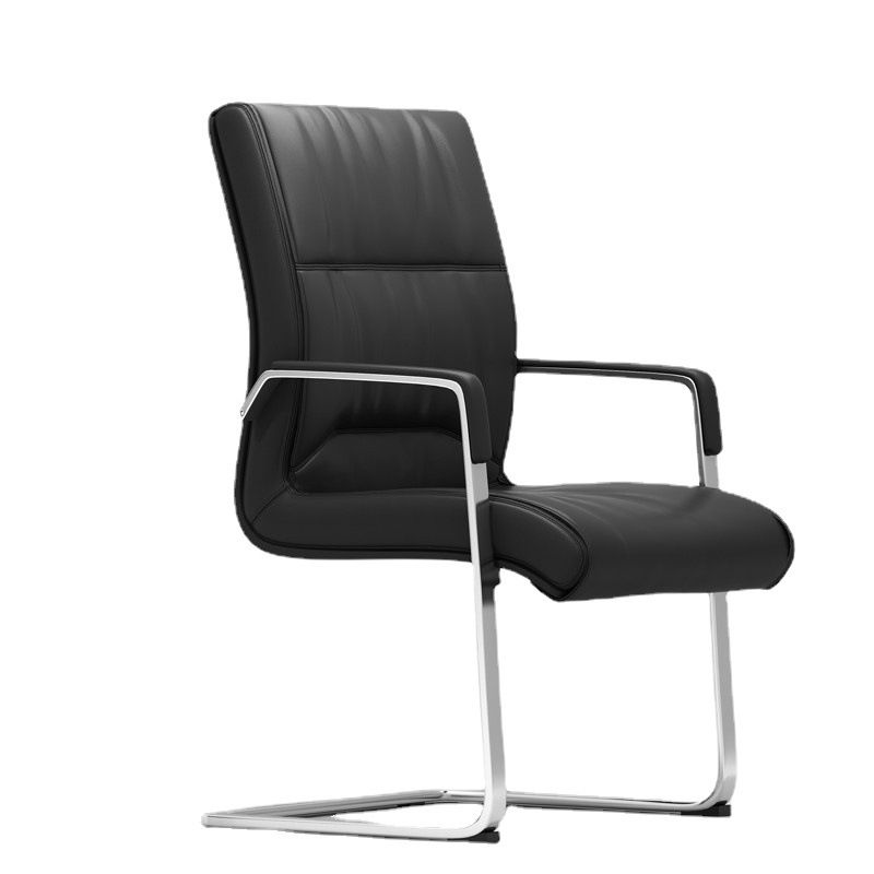 Modern Home Ripple Office Chair No Wheels Faux Leather Conference Chair