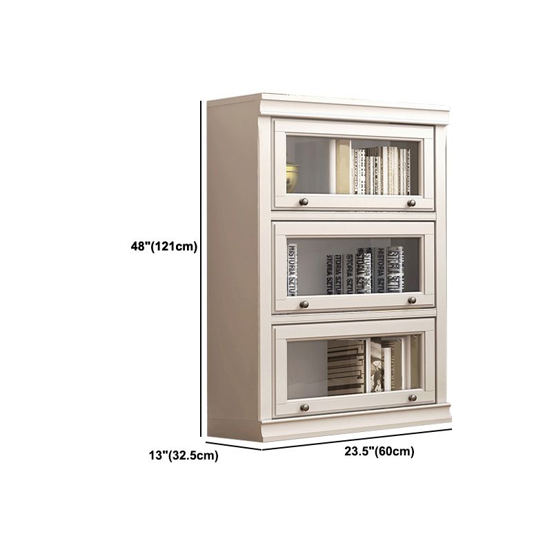 Contemporary Wooden Shelf Bookcase Pure White Standard Shelf for Study Room