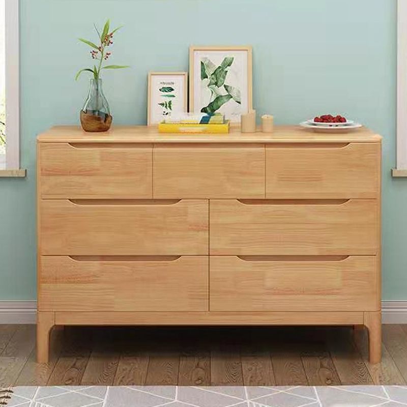 Rubberwood Accent Chest 11.81" Wide Rectangle Standard Chest with Drawers