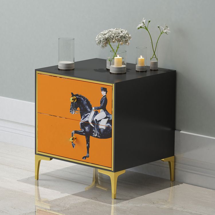 Light Luxury Kids Bedside Table Modern Youth Nightstand with 2 Drawers