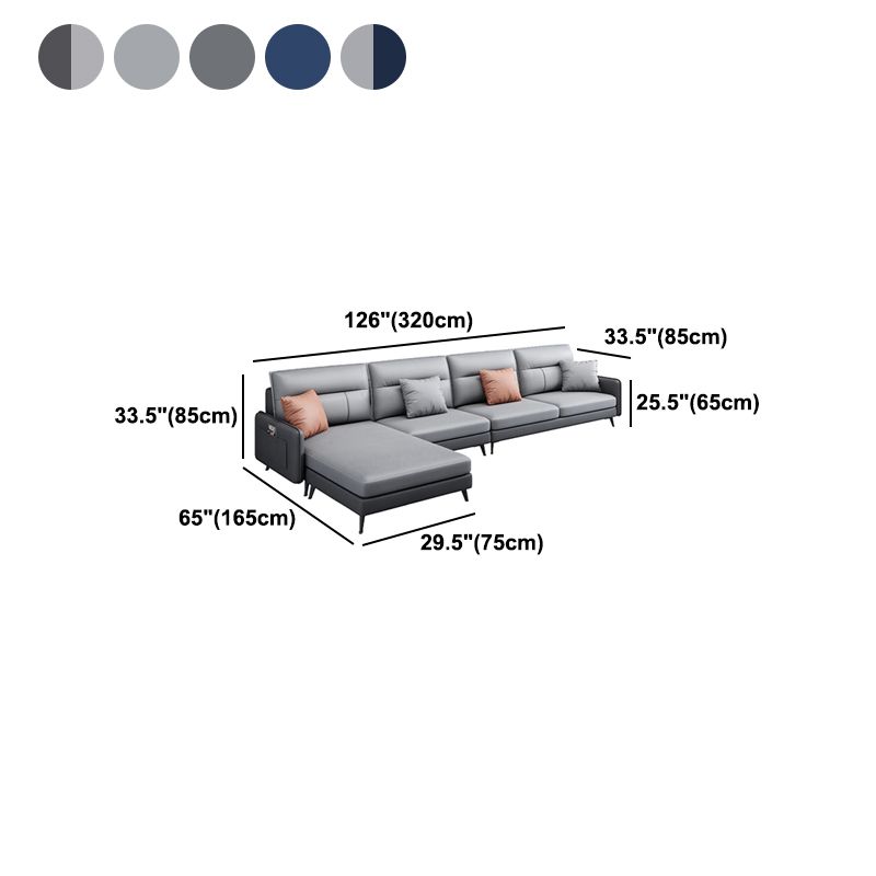 Scandinavian L-Shape Sectional with Square and Storage for Living Room