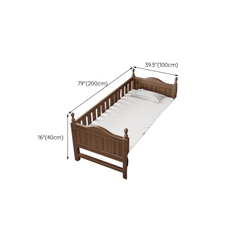 Traditional Convertible Crib Medium Wood Nursery Bed with Guardrail