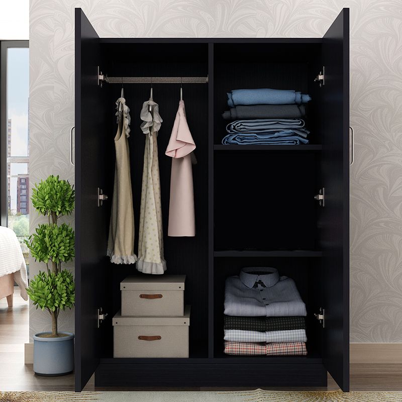 Manufactured Wood Kid's Wardrobe Modern Style Shelved Wardrobe Closet with 2 Doors