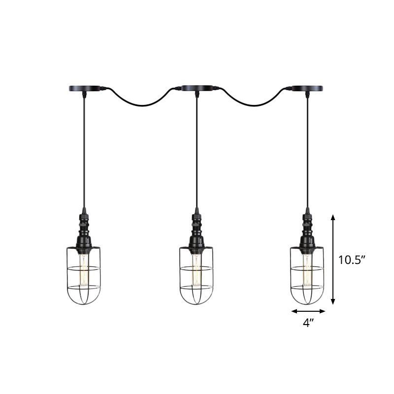 3/5/5/7 head Iron Tandem Multifiling Light Rustic Black Fine Finita Finito Pendulum Lampada a pendolo