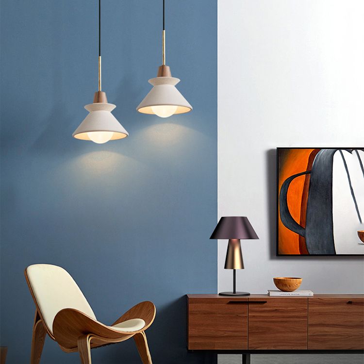 Moderne eenvoudige kegel plafond kroonluchter cement hangend licht voor woonkamer