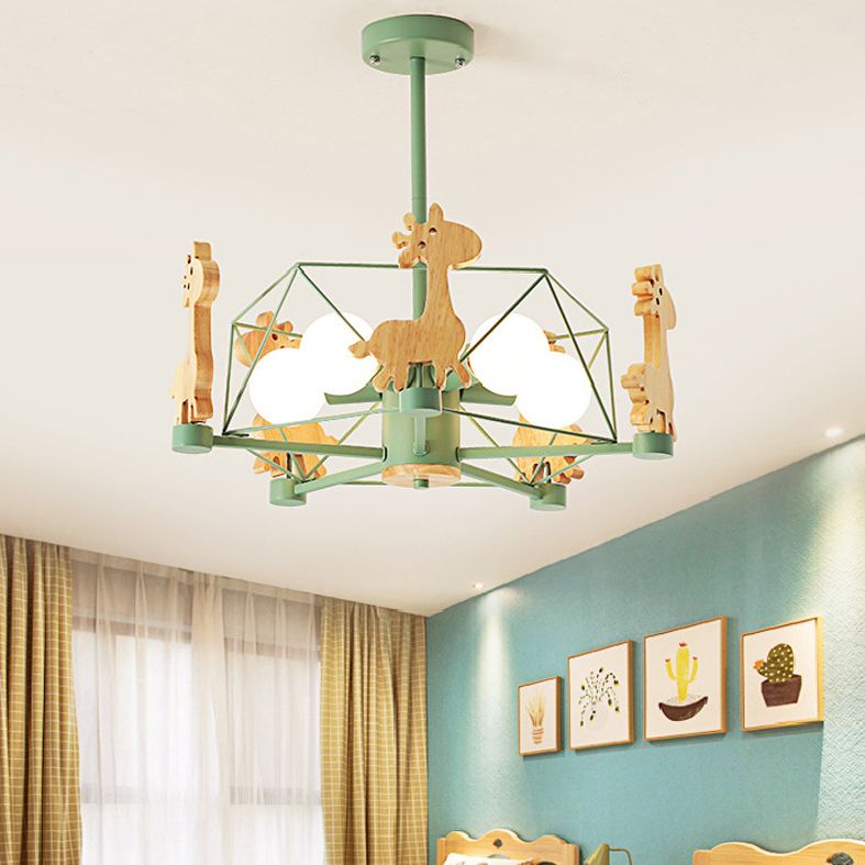 Lovely Deer Flush Ceiling Light Metal and Acrylic Light Fixture for Child Room