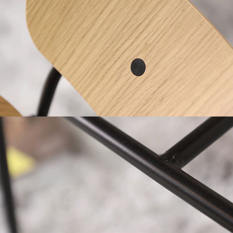 Taburete de barra de interior de metal en la espalda taburete negro industrial alto con asiento de madera 1 pieza