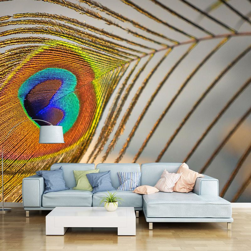 Modern Feather Wall Mural Photography Decorative Stain Resistant Mural