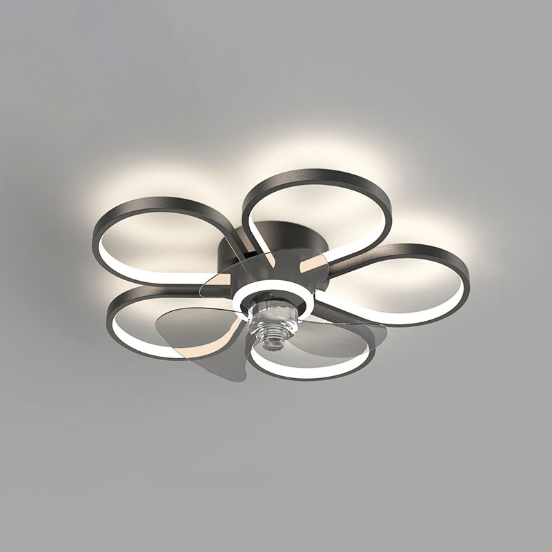 Geometry Ceiling Fan Lights Kids Style Metal LED Flush Lights for Bedroom