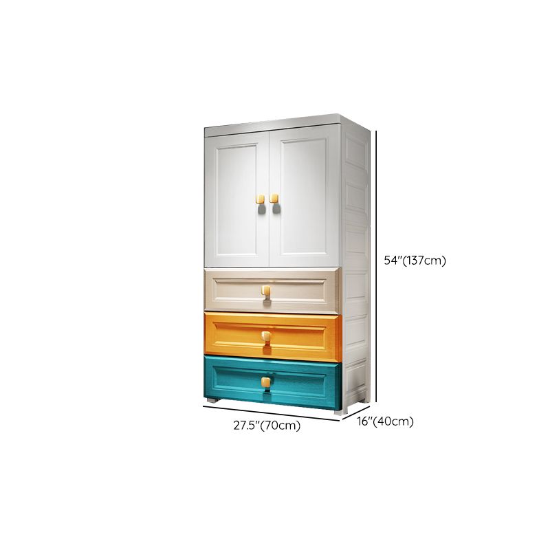 Modern Wardrobe Armoire Plastic Wardrobe Closet with Drawer and Door